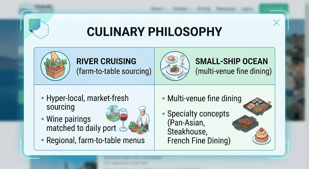 river vs ocean cuisine comparisons